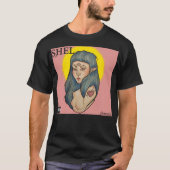 T-shirt "Shel -" pièce en t noire chronique (Devant)