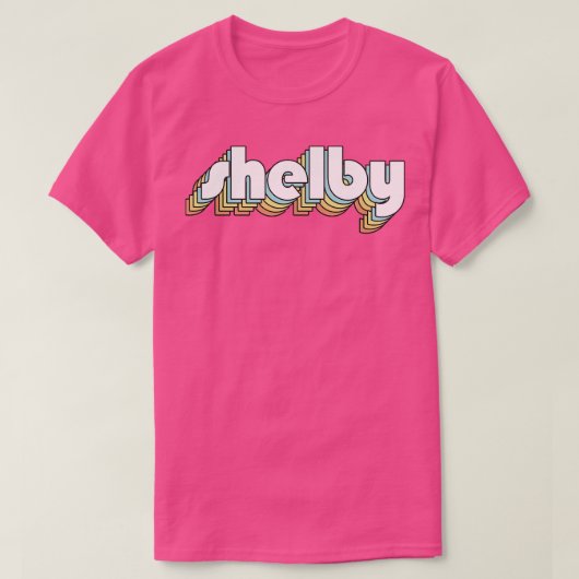 T-shirt Shelby Retro Rainbow Typographie style défraîchi (Design devant)