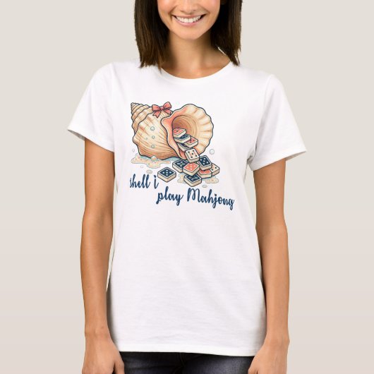 T-shirt Shell I Play Mahjong Coastal (Devant)