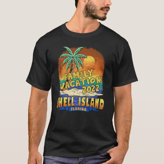 T-shirt Shell Island Florida Famille Vacation 2022 Plage S (Devant)