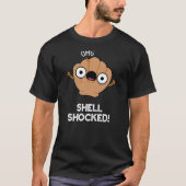 T-shirt Shell Shocky Funny Seashell Pun Dark BG (Devant)