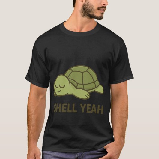 T-shirt Shell Yeah Funny Lazyurtle  retro (Devant)