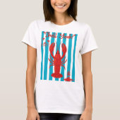 T-shirt "Shell Yeah" Funny Red Lobster Beach Stripes T-Shi (Devant)