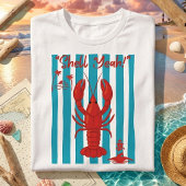 T-shirt "Shell Yeah" Funny Red Lobster Beach Stripes T-Shi