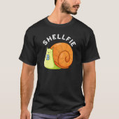 T-shirt Shellfie Funky Snail Selfie Pun Dark BG (Devant)