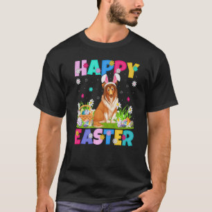 T-shirt Sheltie Chien Joyeux Bunny de Pâques Sheltie Solei