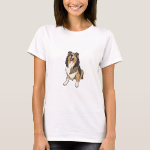T-shirt Sheltie de dessin animé