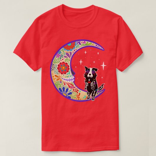 T-shirt Sheltie Dia de Los Muertos Skeleton (Design devant)