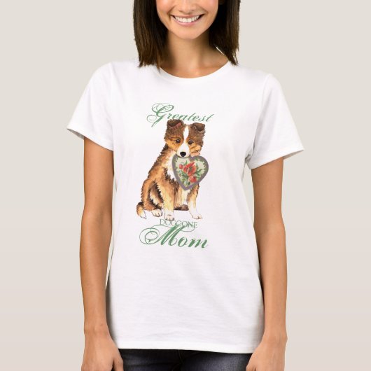 T-shirt Sheltie Heart Maman (Devant)