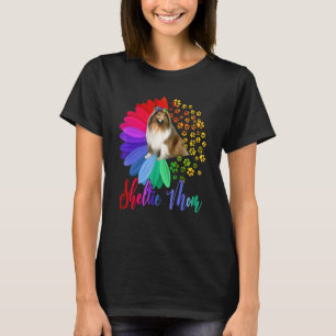 T-shirt Sheltie Maman A Half Sunflower Sheltie Dog Mother'