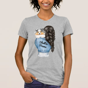 T-shirt Shelty Mama Black Hair w Merle Shetland Sheepdog