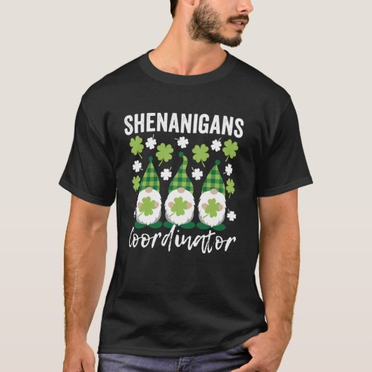 T-shirt Shenanigans Coordonnateur Cute Gnomes St Patrick s (Devant)