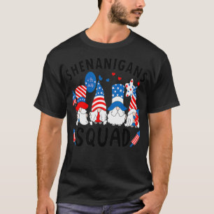 T-shirt Shenanigans Squad 4 juillet Gnomes USA Indepenpend