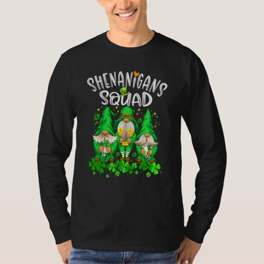 T-shirt Shenanigans Squad Gnomes Shamrock Happy St Patrick (Devant)