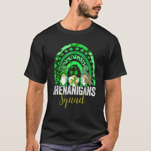 T-shirt Shenanigans Squad Irlandais Gnomes Rainbow St Patr (Devant)