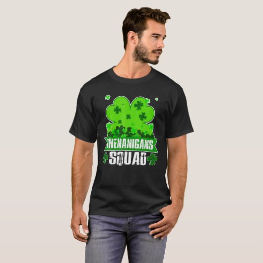 T-shirt Shenanigans Squad Jour de la Saint Patrick Shamroc (Devant entier)