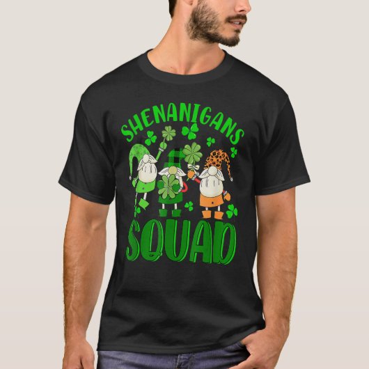 T-shirt Shenanigans Squad Leopard Gnome Patricks Day Men W (Devant)