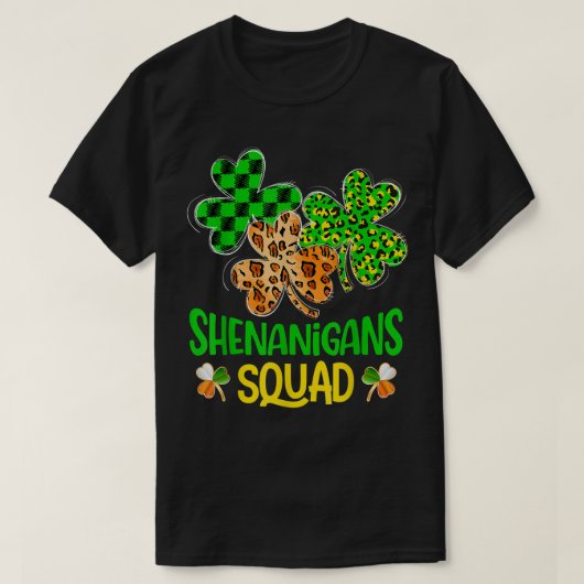 T-shirt Shenanigans Squad Shamrock irlandais Plaid St patr (Design devant)