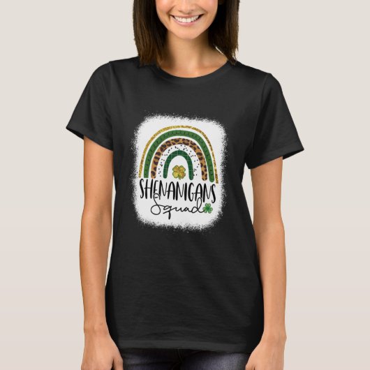 T-shirt Shenanigans Squad St Patrick's Day Rainbow Shamroc (Devant)