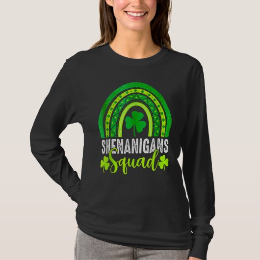 T-shirt Shenanigans Squad St Patrick's Day Rainbow Shamroc (Devant)