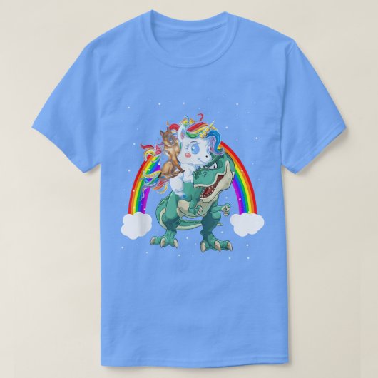 T-shirt Shepherd Chien Unicorn équitation Dinosaur Tre Fun (Design devant)