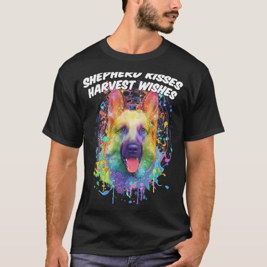 T-shirt Shepherd Kisses Harvest Wishes German Shepherd Ani (Devant)