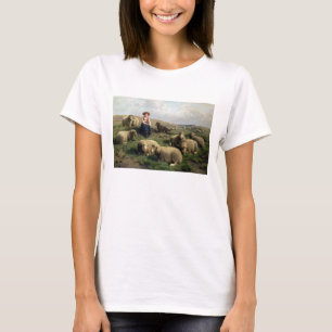 T-shirt Shepherdess with Sheep in a Landscape