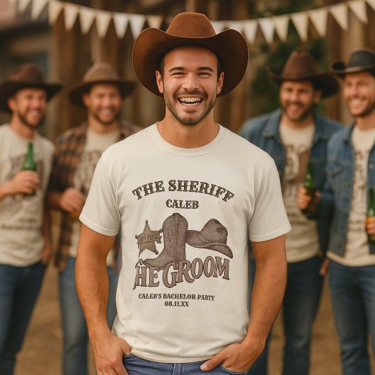 T-shirt Sheriff Groom Cute Fun Cowboy Bachelor Party