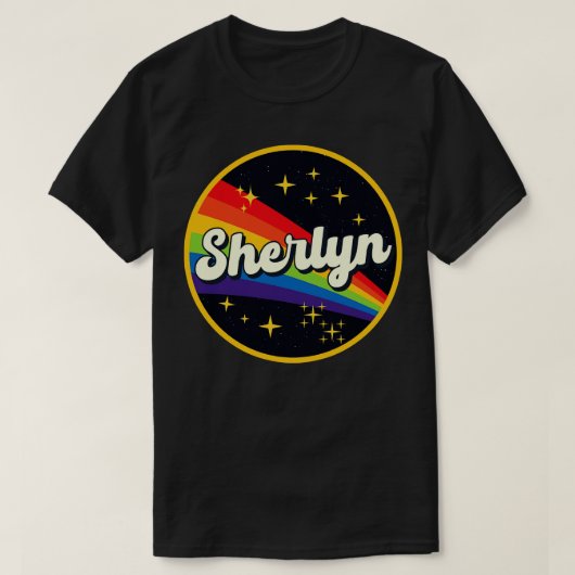 T-shirt Sherlyn Rainbow Dans L'Espace Style Vintage (Design devant)