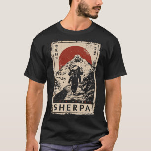 T-shirt Sherpa de montagne avec des pics Vintages