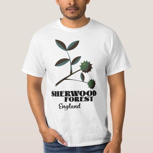 T-shirt Sherwood Forest Angleterre affiche de voyage Magne (Devant)