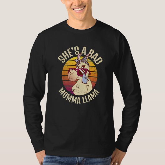 T-shirt She's A Bad Momma Llama Animal Fur Alpaca Wool (Devant)