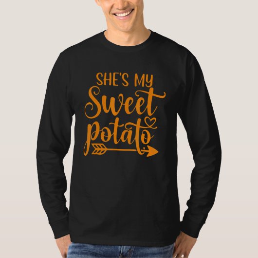 T-shirt Shes My Sweet Potato I Yam Set Thanksgiving Couple (Devant)