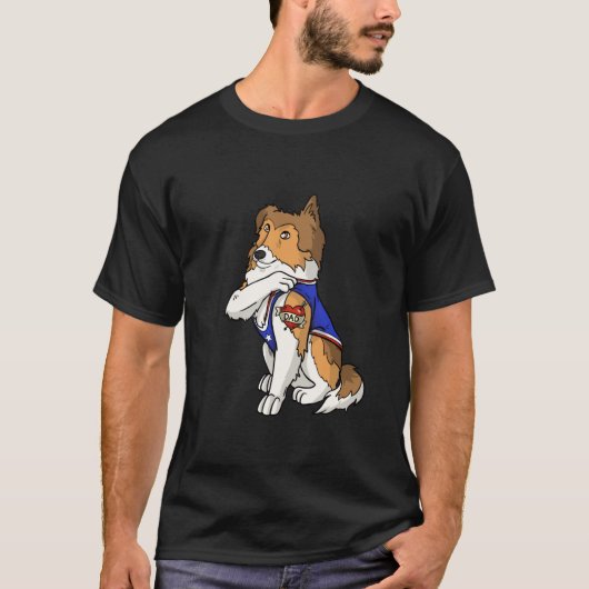 T-shirt Shetland Sheepdog Dog Love Dad Puppy Owner (Devant)