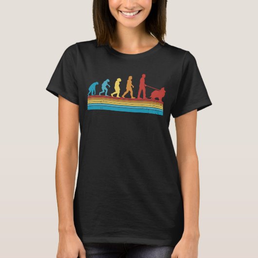 T-shirt Shetland Sheepdog Evolution Rétro Mini Collie Shet (Devant)