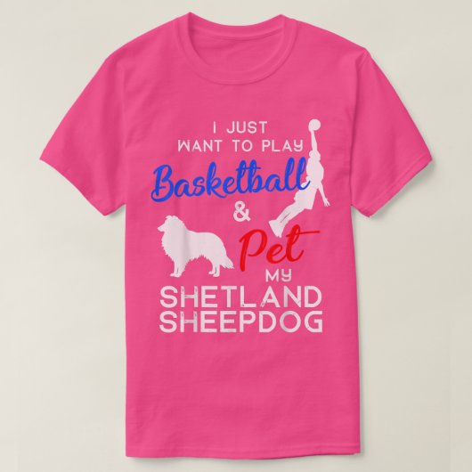 T-shirt Shetland Sheepdog Funny Basketball chien propriéta (Design devant)
