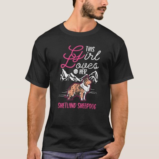 T-shirt Shetland Sheepdog Girl Mini Collie Sheltie   (Devant)