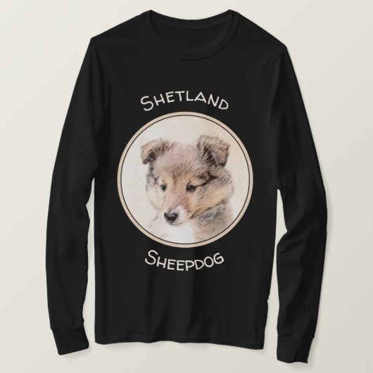 T-shirt Shetland Sheepdog Puppy Peinture Chien original ar (Design devant)