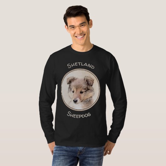 T-shirt Shetland Sheepdog Puppy Peinture Chien original ar (Devant entier)