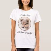 T-shirt Shetland Sheepdog Puppy Peinture Chien original ar (Devant)