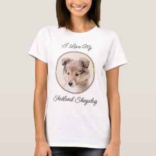 T-shirt Shetland Sheepdog Puppy Peinture Chien original ar