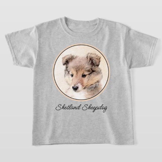 T-shirt Shetland Sheepdog Puppy Peinture Chien original ar (Poser)
