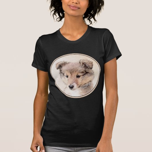 T-shirt Shetland Sheepdog Puppy Peinture Chien original ar (Devant)