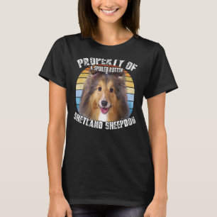 T-shirt Shetland Sheepdog Shelter Propriété Sable De Rétro