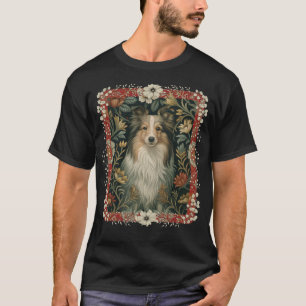 T-shirt Shetland Sheepdog Sheltie Vintage William Morris