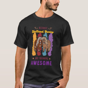 T-shirt Shetland Shetty Horse Girl Dit équestre