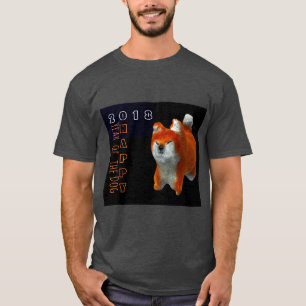 T-shirt Shiba Chiot 3D Art numérique Chien Année 2018 Homm