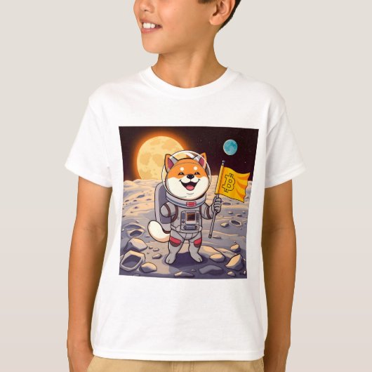 T-shirt Shiba Inu Astronaut Bitcoin (Devant)