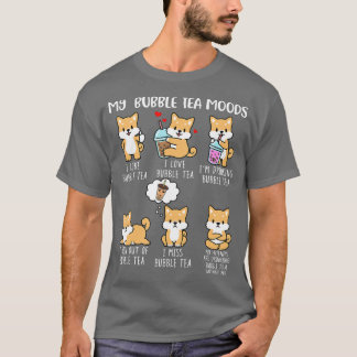 T-shirt Shiba Inu Buble Tea Shirt Femmes Boba Tea Chien