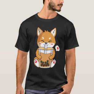 T-shirt Shiba Inu Chien Boire Boba Bubble Tea